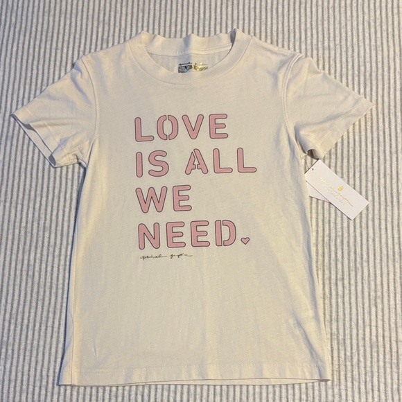 Spiritual Gangster Tops - Spiritual Gangster Love is Tally Shrunken Tee ~ Small ~ Cream ~ NWT